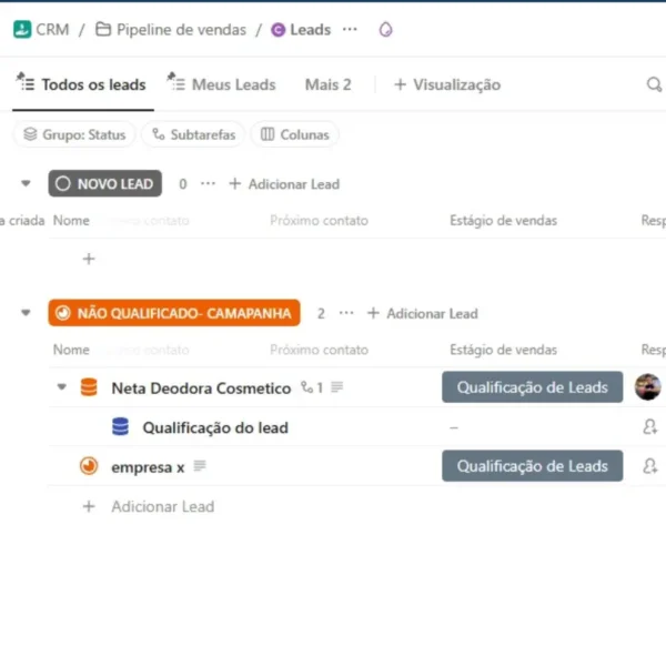 1 1 Template de CRM no ClickUp – O Sistema Completo para Gestão de Vendas e Atendimento ao Cliente